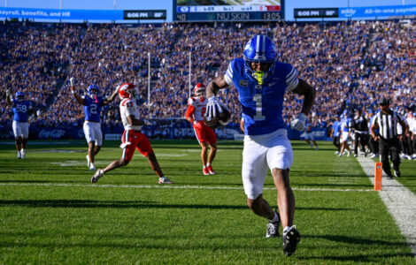 No. 14 BYU forces 4 turnovers in 63-7 rout of Utah Tech